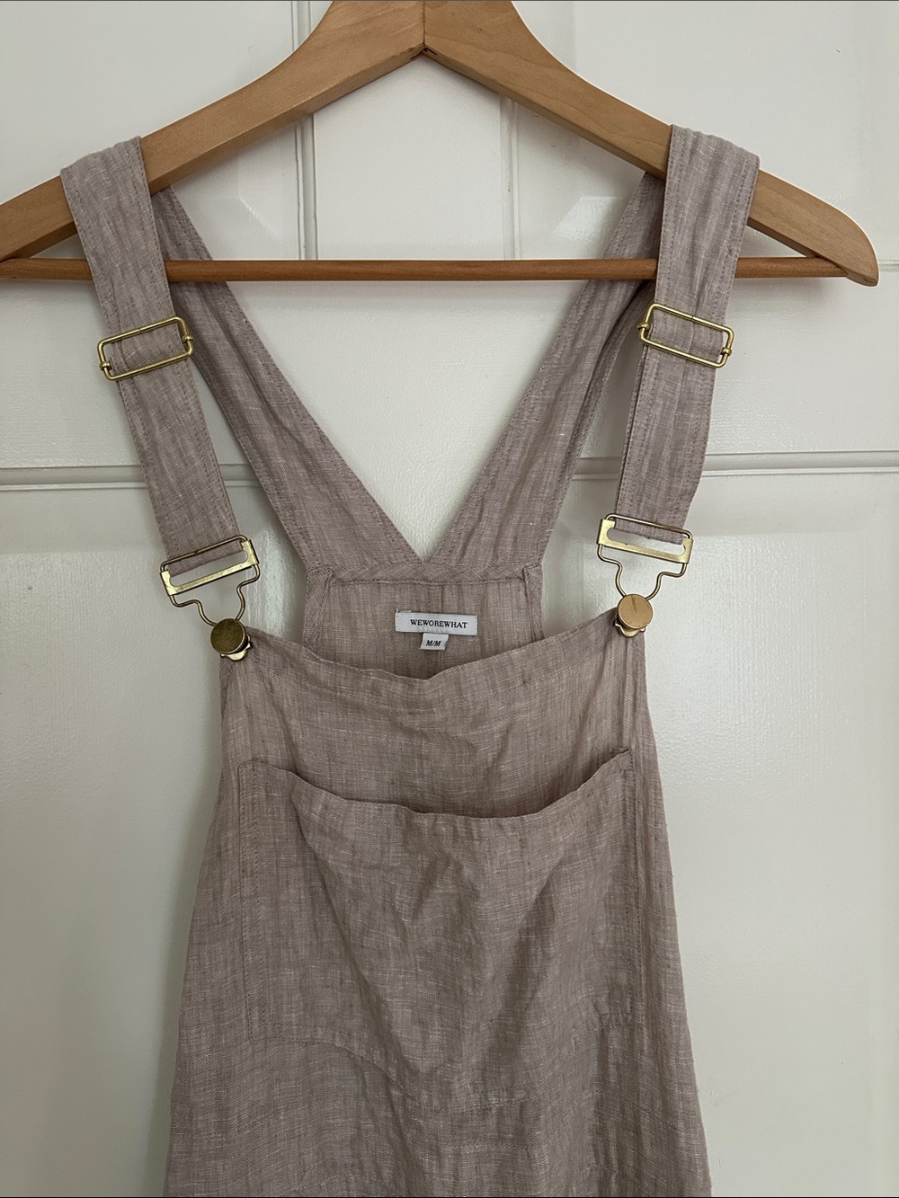WeWoreWhat Linen Beige Overalls - Picture 3 of 8